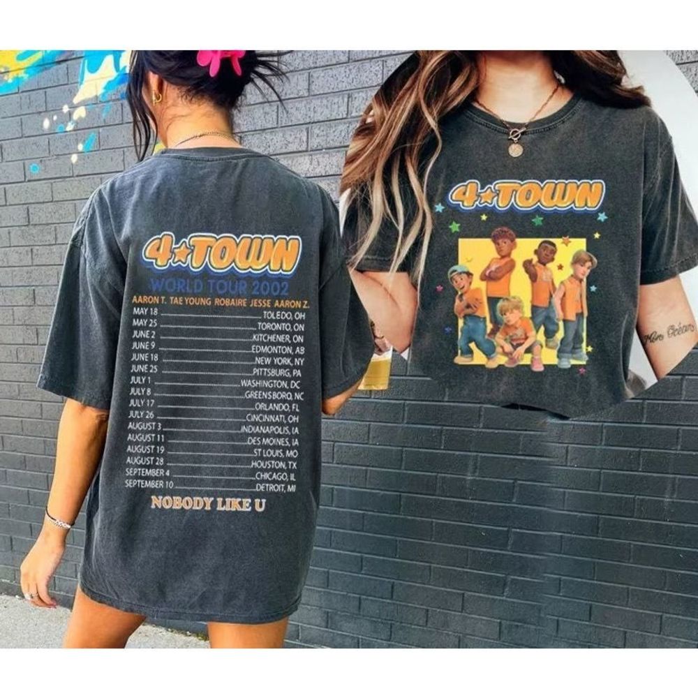 Turning Red 4Town 2002 Tour Shirt 4Town 2 Sided T Shirts